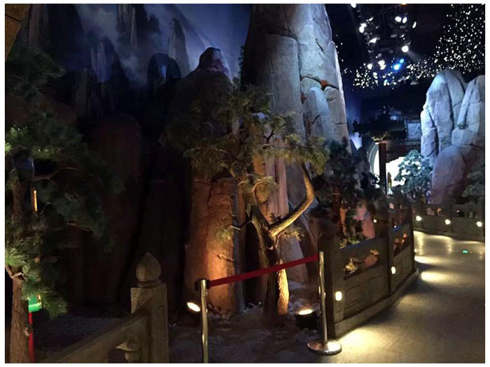 哈爾濱萬達(dá)4d影院場館塑石仿真假山制作工程