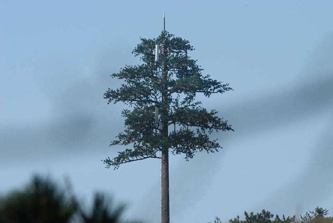 把已經在室外建好的信號塔避雷針監(jiān)控桿變成仿真樹