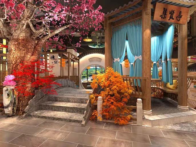 仿真樹裝飾效果圖制作北京圣園工程很拉風(fēng)