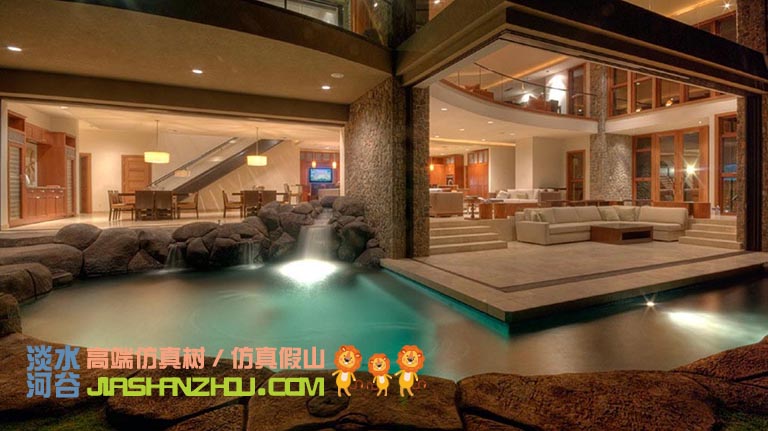 北京圣園工程將時尚美學(xué)與有機風(fēng)格融為一體的水泥假山作品