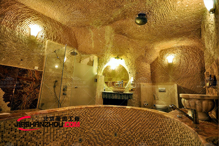 仿以色列地下室酒店設(shè)計制作的人造洞穴酒店
