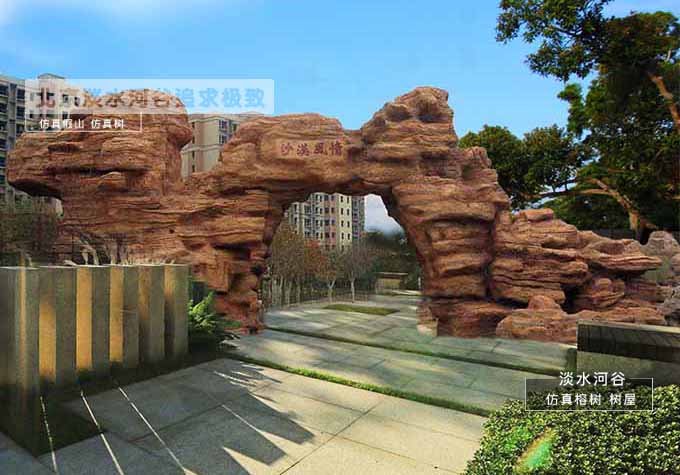 生態(tài)園大門是極其環(huán)保，款式多樣效果逼真