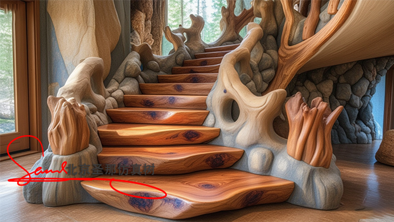 環(huán)保型水泥仿木樓梯有高性價比 符合經(jīng)濟緊縮當下的要求