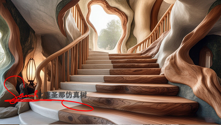 北京昌平廠家水泥仿木樓梯的加工以及成型與組裝