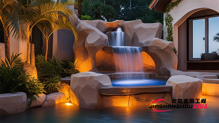 廣西陽光掩映下的心靈驛站水泥假山讓人愿意長(zhǎng)久地停留