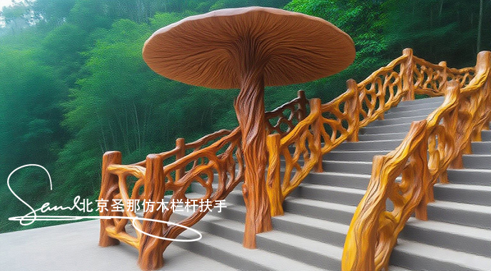 jimeng-2025-06-25-1421-正在施工制作的旅游區(qū)樓梯室外安全圍欄設(shè)計(jì)制作過程，美工正在施工制作，先用鋼筋焊接....jpeg