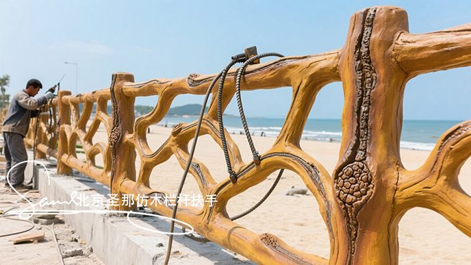 jimeng-2025-06-25-1665-正在施工制作的安全圍欄設(shè)計制作過程，美工正在施工制作，先用鋼筋焊接出骨架，然后用....jpeg