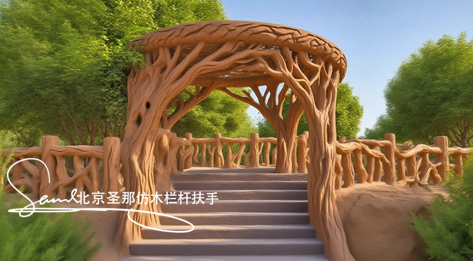 jimeng-2025-06-25-2011-正在施工制作的旅游區(qū)樓梯室外安全圍欄設(shè)計制作過程，美工正在施工制作，先用鋼筋焊接....jpeg