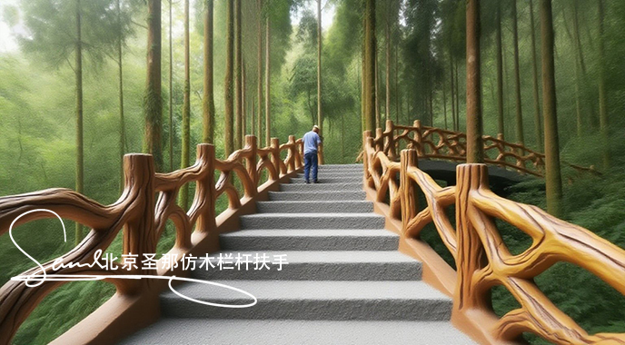 jimeng-2025-06-25-5085-正在施工制作的旅游區(qū)樓梯室外安全圍欄設(shè)計制作過程，美工正在施工制作，先用鋼筋焊接....jpeg