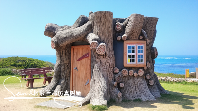 16x9_水泥塑石仿木屋_外觀高度模仿樹樁_有著逼真的年輪紋理和樹皮形態(tài)_ (45).png